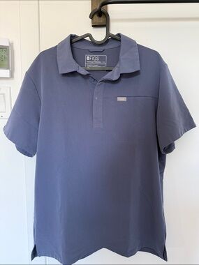 Figs Men's Polo Shirt in Slate Blue